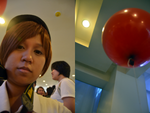 Waiting in line~ so which is rounder? XD